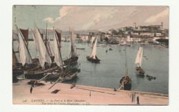 06 . CANNES .  Le Port Et  Le  Mont Chevalier .Bateaux . Voliers . 1908 - Cannes