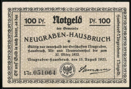 Notgeld Neugraben-Hausbruch 1921, 100 Pfennig, Das Loch Im Westen, Männer Bei Schieber-Geschäften  - [11] Emissioni Locali