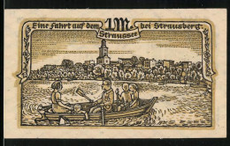 Notgeld Strausberg 1921, 1 Mark, Fahrt Auf Dem Straussee, Wappen  - [11] Emissioni Locali