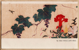 01081  / ⭐ ◉  Japanese Pictorial Art SAKAI HÔITSU (1761-1821) Vine Leaf Grape Japon Feuille De Vigne Raisin 1920s Japan - Sonstige & Ohne Zuordnung