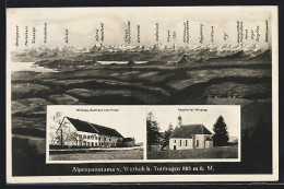 AK Windegg / Tuttlingen, Gasthaus Zum Kranz, Kapelle, Alpenpanorama Von Witthoh B. Tuttlingen Mit Säntis, Tödi Und R  - Tuttlingen