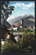 Cartolina Schönna Bei Meran, Panorama Mit Kirche  - Autres & Non Classés