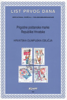 CROATIA First Day Panes 424-427 - Altri & Non Classificati