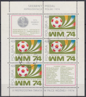 ⁕ Poland / Polska 1974 ⁕ World Football Championship. Medal, WM74 Logo Mi.2328 ⁕ Used Block 60 - Usados