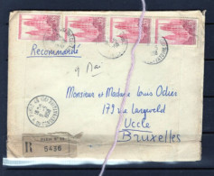 (ALM)  FRANCE LETTRE RECOMMANDEE PARIS 48 POUR BELGIQUE ROUEN 1958 ODIER UCCLE - Storia Postale