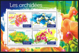 Bloc Sheet  Fleurs Orchidées Flowers Orchids  Neuf  MNH ** Guinea Guinée 2015 - Orquideas