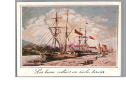 Bateau - Les Beaux Voiliers Dans Le Port Au Siècle Dernier Vieille  Gravure Carte Vierge - Zeilboten