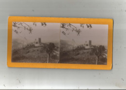 VERNET LES BAINS (66) PHOTO STEREOSCOPIQUE LE CHATEAU ET L'EGLISE DU VIEUX VERNET OCTOBRE 1910 - Fotos Estereoscópicas
