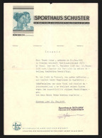 Briefkopf München 1938, Sporthaus Schuster, Rosenstrasse 6, Sportliche Frau Und Sportlicher Mann  - Other & Unclassified