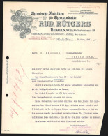 Rechnung Berlin 1898, Rud. Rütgers, Chemische Fabriken Für Theerprodukte, Kurfürstenstr. 134, Preis-Medaillen  - Andere & Zonder Classificatie