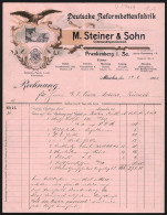 Rechnung München 1902, M. Steiner & Sohn, Deutsche Reformbettenfabrik, Schutzmarke Und Eine Frau Im Bett  - Otros & Sin Clasificación