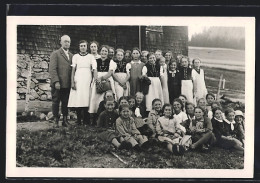 Foto-AK Oberried, Mädchenschulklasse Mit Lehrer, 1932 An Der Stollenbacher Hütte  - Other & Unclassified