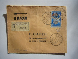 Avion / Airplane / Registered Letter From Mouyondzi To Nice / Mar 3, 1969 - Altri & Non Classificati