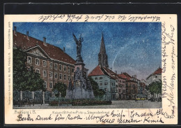 Luna-AK Freiburg I. B., Kaiser-Wilhelm-Platz Mit Siegesdenkmal Und Strassenbahn  - Other & Unclassified