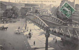 PARIS-75019- LE METRO AU ROND-POINT DE LA VILLETTE - Paris (19)