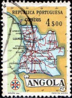 Angola Poste Obl Yv: 386 Mi:397 Carte De La Province (TB Cachet Rond) - Angola