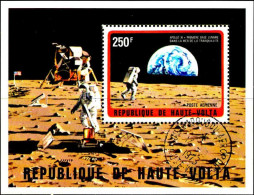 Burkina Hte-Volta Bloc Obl Yv:  5F Mi:11 Apollo XI (TB Cachet à Date) - Upper Volta (1958-1984)