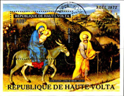 Burkina Hte-Volta Bloc Obl Yv:  5D Mi:9 La Fuite En Egypte (TB Cachet à Date) - Haute-Volta (1958-1984)