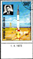 Burkina Hte-Volta Avion Obl Yv:161 Mi:465 Saturne V J.F.Kennedy Bord De Feuille (TB Cachet Rond) Daté 1-4-1973 - Alto Volta (1958-1984)