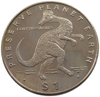 GIBRALTAR DOLLAR 1993 CORYTHOSAURUS UNC #sm14 1051 - Gibilterra