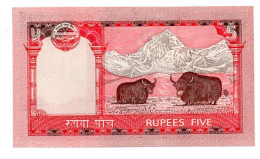 Billet NEPAL 5 Rupges Five  Bank-note Banknote - Animal Taureau Buffle - Népal