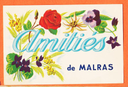 01983 / Rare MALRAS 11-Aude Amitiés De MALRAS 1950s Edition LA PROVENCALE Nice - Altri & Non Classificati