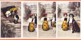 01600 / Peu Commun Série 834 Incomplète N° 1-4-8-13 PIFERARI Fillette Garçonnet Costumés 1900s Photo-Bromure MANUEL - Gruppi Di Bambini & Famiglie