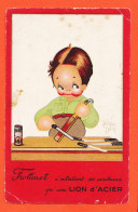 01620 / Illustratrice Béatrice MALLET FROTTINET N'entretient Pas Ses Couteaux Publicité LION D' ACIER 1930s - Mallet, B.