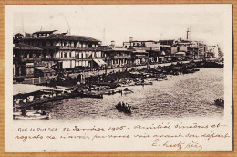 01846 / PORT-SAÏD Egypt Quai 1905  De LUTZ à SANGUIN 88 Rue Cauchoise Rouen - Port Said