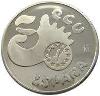 SPAIN 5 ECUS 1991 PROOF #sm14 1091 - Autres & Non Classés