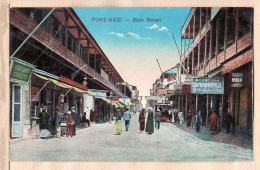 01848 / Egypt SUEZ PORT-SAÏD Main Street Busy Street Scene 1910s Litho Color CAIRO TRUST 482 Egypte Agypten  - Puerto Saíd