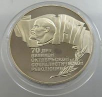 RUSSIA USSR 5 ROUBLES 1987 October Revolution 70th Anniversary PROOF #sm14 0351 - Russia