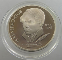 RUSSIA USSR 1 ROUBLE 1989 LERMONTOV PROOF #sm14 0477 - Russia