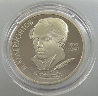 RUSSIA USSR 1 ROUBLE 1989 LERMONTOV PROOF #sm14 0479 - Russia
