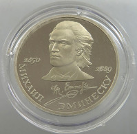 RUSSIA USSR 1 ROUBLE 1989 EMINESCU PROOF #sm14 0491 - Rusland