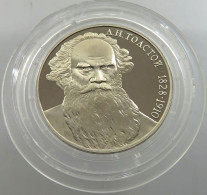 RUSSIA USSR 1 ROUBLE 1988 TOLSTOI PROOF #sm14 0325 - Russland