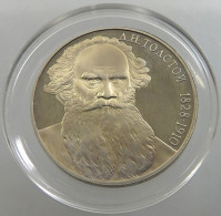 RUSSIA USSR 1 ROUBLE 1988 TOLSTOI PROOF #sm14 0483 - Rusland