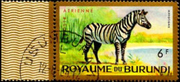 Burundi Avion Obl Yv:  1 Mi:102A Equus Burchelli Bord De Feuille (TB Cachet Rond) - Airmail