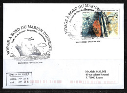 91- Y&T 1068 Sur Pli FDC Du 08/11/2023  Martin De Viviès " Voyage à Bord Du Marion Dufresne." - Storia Postale