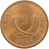 UGANDA 5 CENTS 1966 #s105 0331 - Uganda