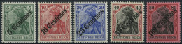 DP TÜRKEI 48-52 *, 1908, Diagonaler Aufdruck, Falzreste, Prachtsatz, Mi. 100.- - Turquia (oficinas)