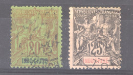 Indochine   :  Yv  9-10  (o)              ,        N2 - Used Stamps