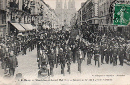 4V4Sb   45 Orléans Fêtes Jeanne D'Arc 1911 Banniére De La Ville Et Le Conseil Municipal - Orleans