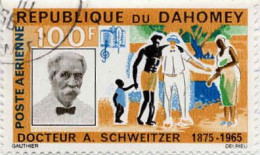 Bénin Dahomey Avion Obl Yv: 35 Mi:266 Docteur A.Schweitzer (Beau Cachet Rond) - Bénin – Dahomey (1960-...)