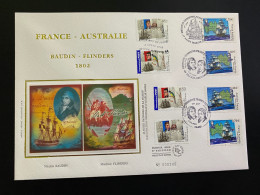 Enveloppe 1er Jour GF Soie "France Australie" - 04/04/2002 - 3476/3477 - Nicolas Baudin - Matthew Flinders - 2000-2009