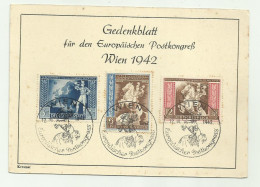 DEUTSCHES REICH - CONGRESSO POSTALE EUROPEO 1942 - Tarjetas