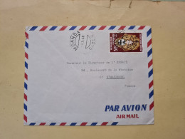 Lettre 1968 GABON CACHET MOANDA POUR STRASBOURG MASQUE OKUYI MYENE - Gabon