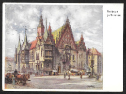 Germania/Germany/Allemagne: Intero, Stationery, Entier, Municipio Di Breslavia, Wroclaw Town Hall, Hôtel De Ville De Wro - Other & Unclassified