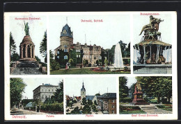 AK Detmold, Vor Dem Schloss, Das Hermanns-Denkmal, Am Palais, Das Graf Ernst-Denkmal  - Detmold