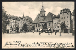 AK Jena, Marktplatz Mit Rathaus Und Geschäften  - Jena